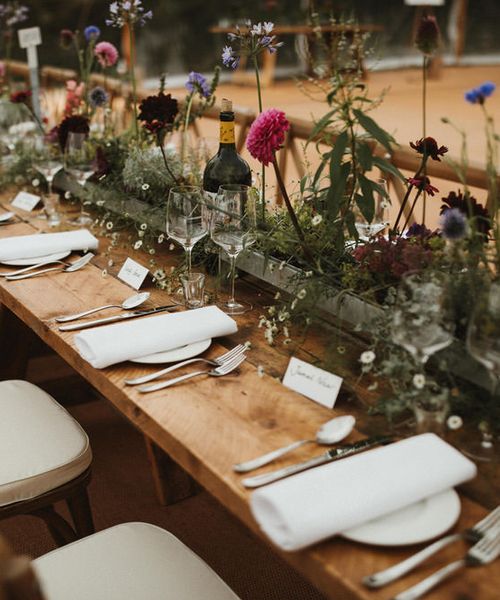 Living Floral Runner For Wedding Tables