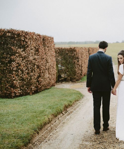 Bridesmaids In Cornflower Blue For Winter Wedding At Cripps Barn