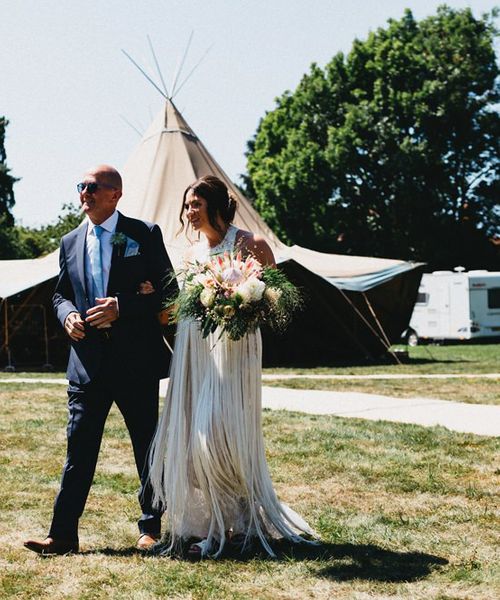 Fringed Wedding Dress For A Tipi Wedding