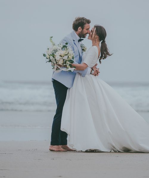 Wedding On The Beach At Lusty Glaze Cornwall