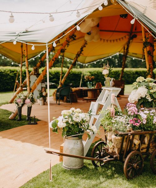 DIY Rustic Tipi Wedding at Riverhill Gardens, Sevenoaks | Outdoor Ceremony | Halo & Wren Wedding Dress | Frances Sales Photography