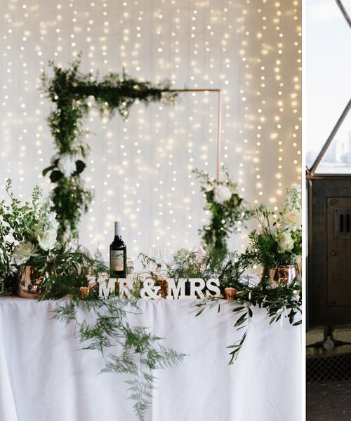 Modern Warehouse Wedding, London | Bridesmaids in Black | Bride in Wed2b Dress | Images by Captured by Katrina Photography