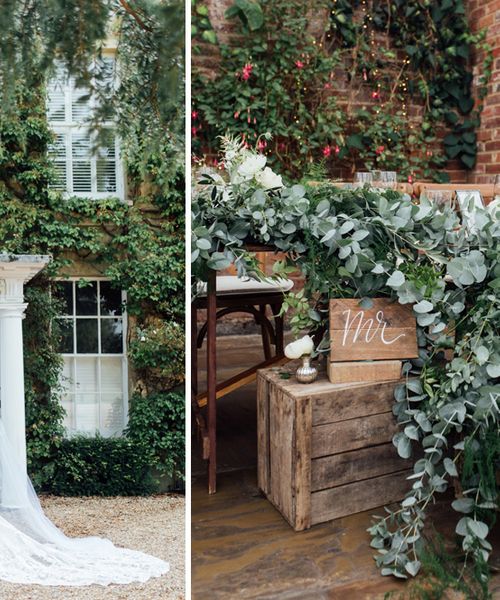 Boho meets French Rustic at Northbrook Park in Surrey | Bride wears Made With Love | Tumbling Foliage and Big White Blooms | Images by Charlotte Bryer-Ash