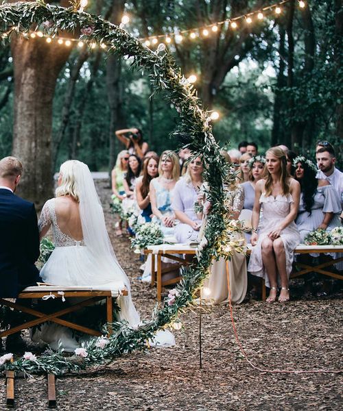 Puglian Countryside Wedding with Fairy Light Altar and Olive Grove Aperitivo | Anna Kara Wedding Dress | Britten Weddings Veil | Figtree Wedding Photography