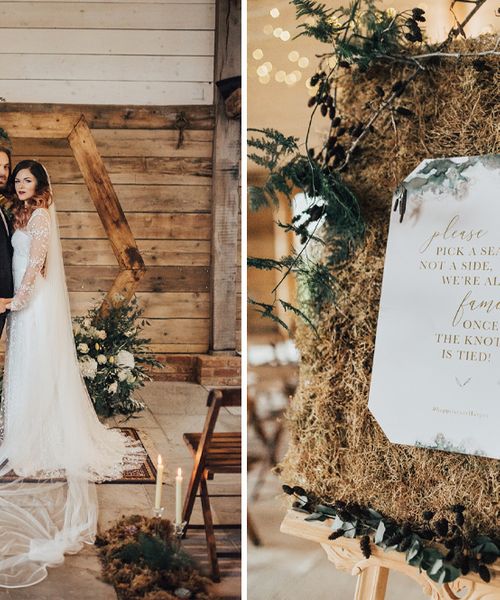 Geometric Wedding Decor & Styling by Locate to Create with Wooden Hexagonal Altar & Backdrop, Persian Rugs, Dried Flowers & delicious Desserts.