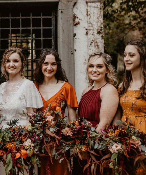 Autumnal Colour Scheme for a Gothic Wedding in London with Story of My Dress Bridal Gown and Doughnut Wall, shot by Camilla Andrea Photography