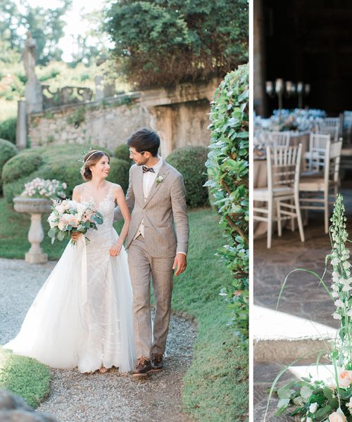 Peach and White Wedding Flowers