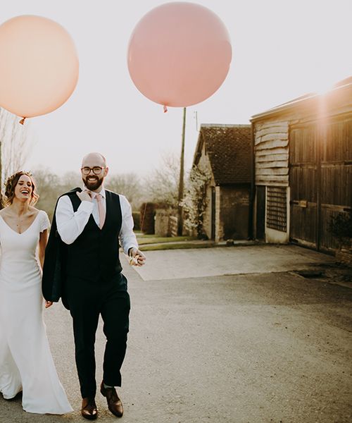 Merriscourt Cotswolds Wedding Venue with Bride in Pronovias Dralan Wedding Dress