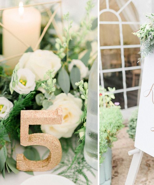 Glitter Table Numbers for Wedding