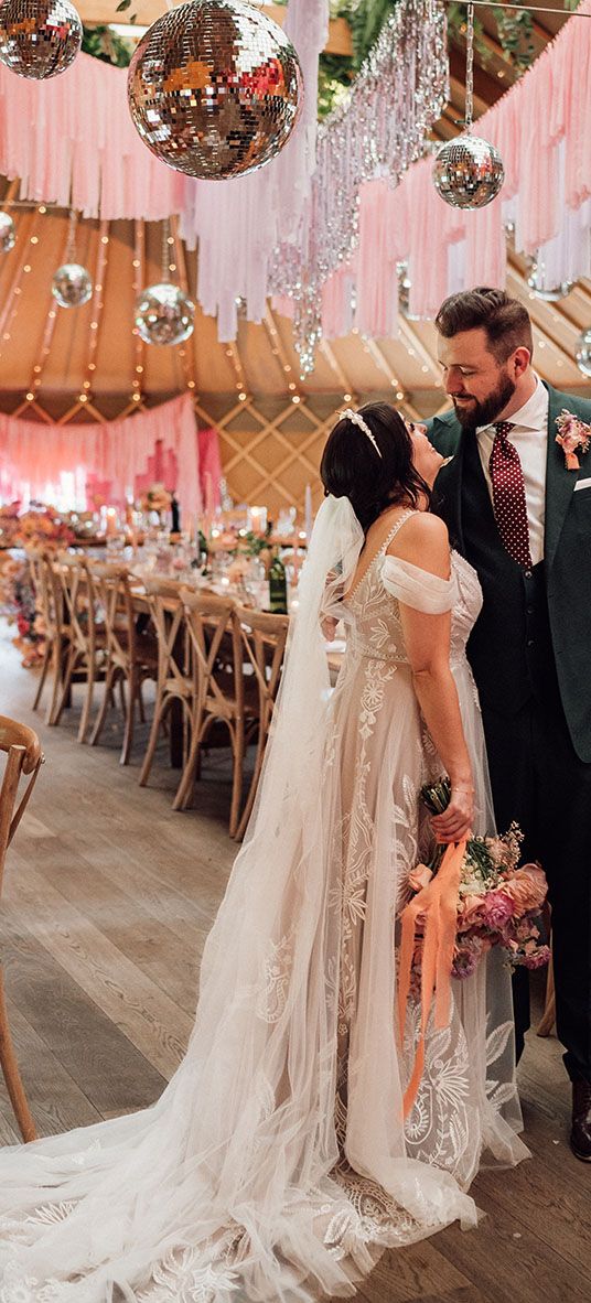 Thorpe Garden wedding with disco balls