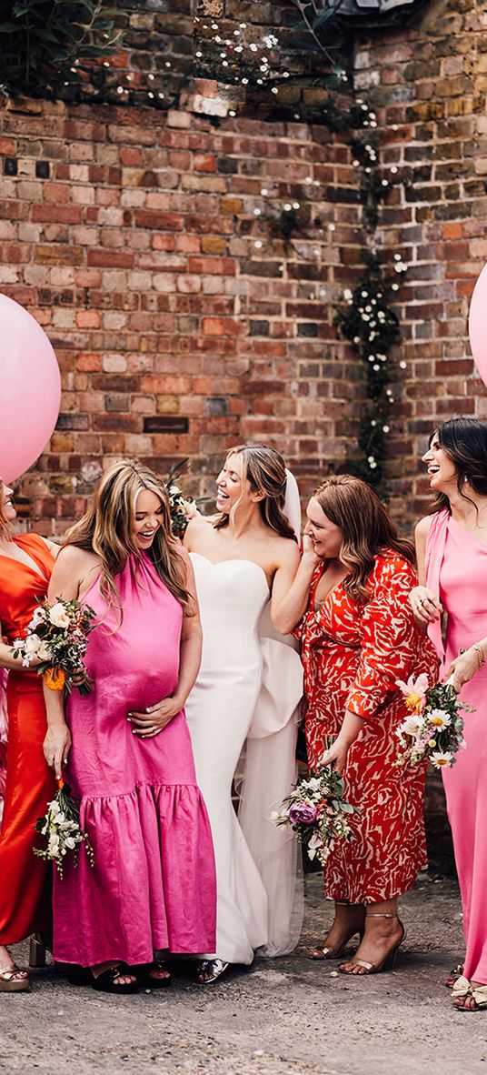 Clapton Country Club wedding with pink bridesmaid dresses