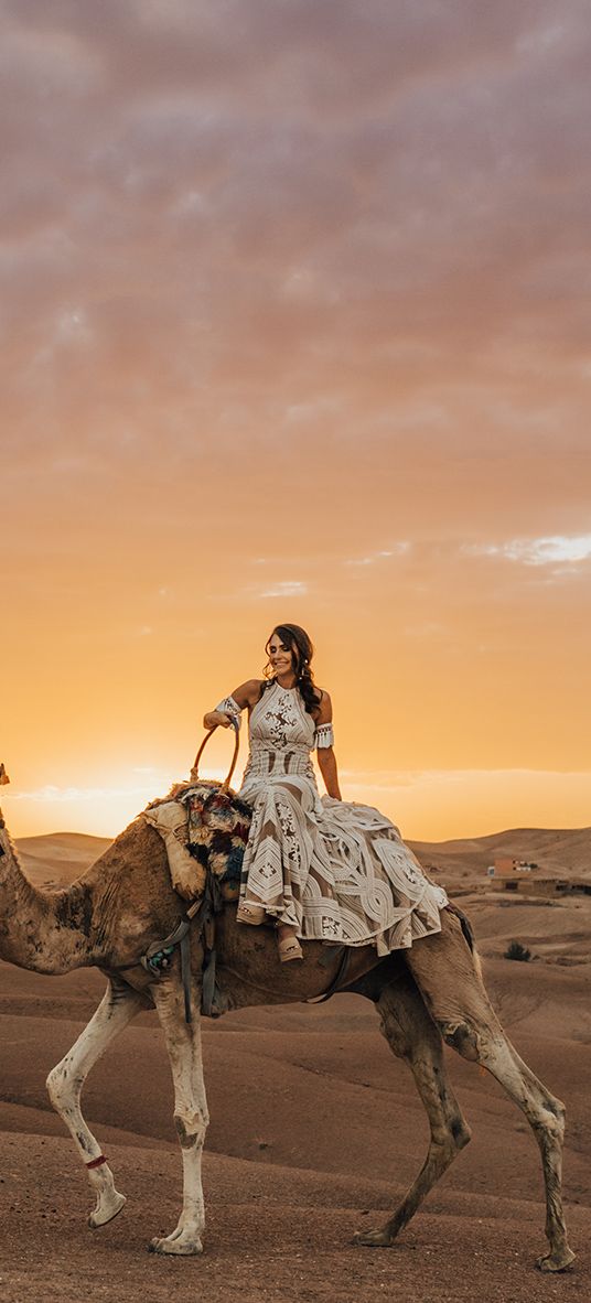 Marrakech desert elopment wedding with camel rides
