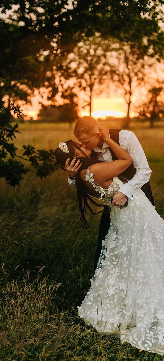 Reymerston Hall wedding with golden hour photos of bride and groom
