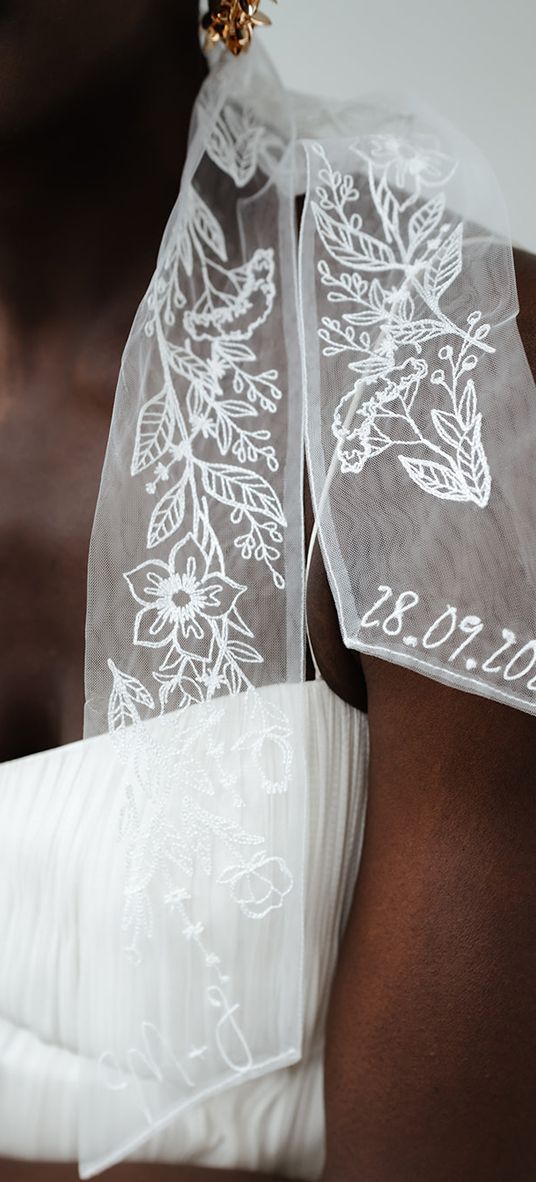 Embroidered and personalised veil ideas by Rebecca Anne Designs 