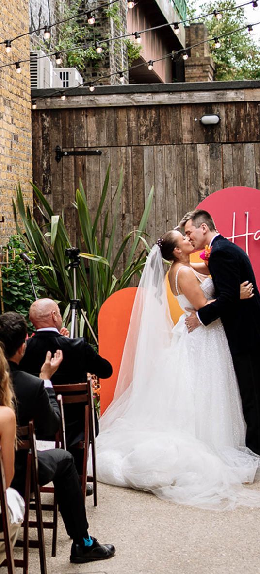 orange and pink wedding theme at 100 Barrington in London 