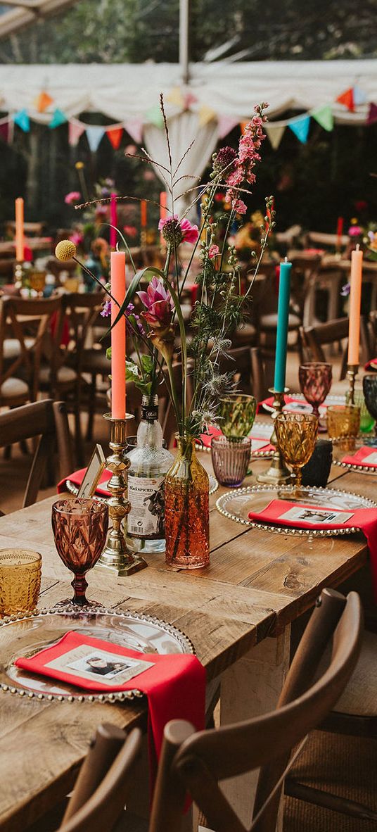 Colourful marquee wedding inspiration in the Rock My Wedding's weddings under 30k roundup.