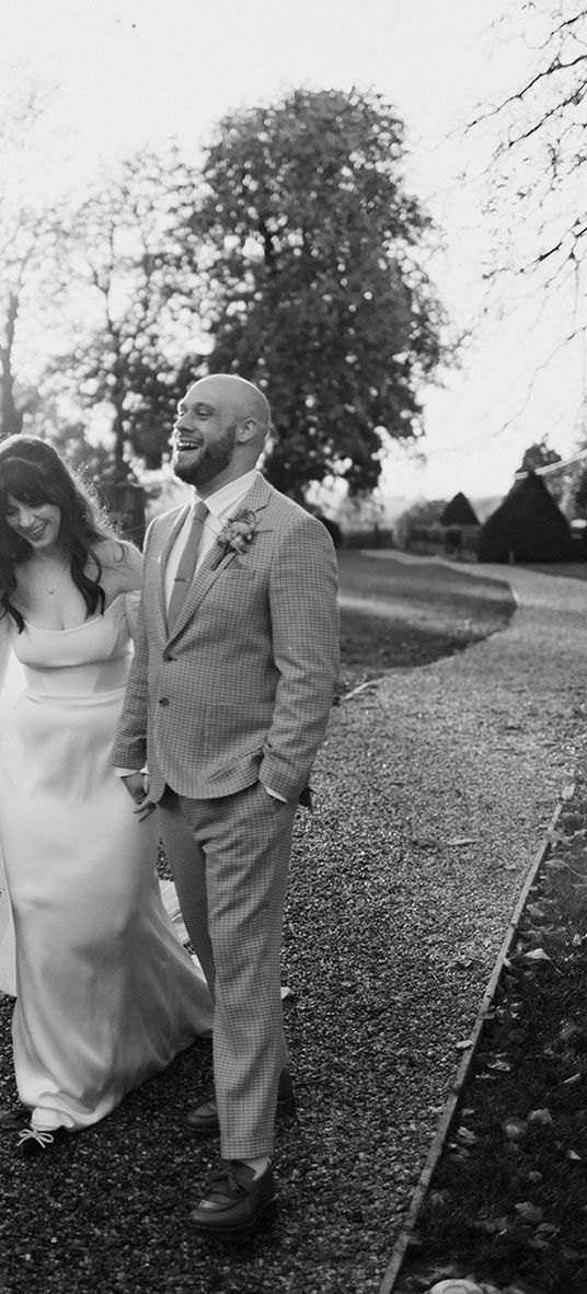 The bride and groom at their Sandon Manor wedding