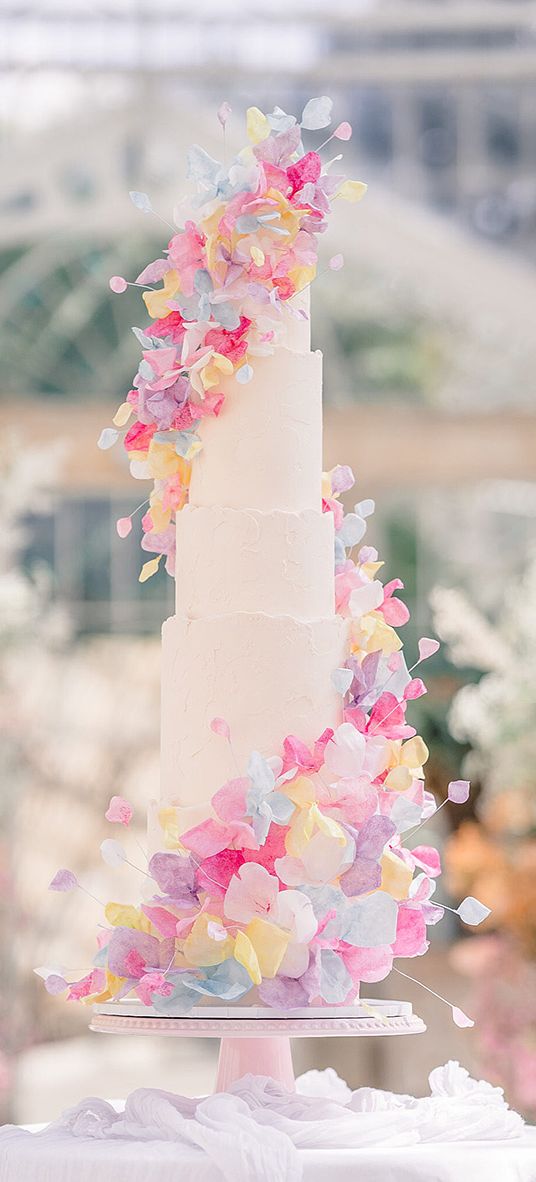 pastel summer wedding cake design