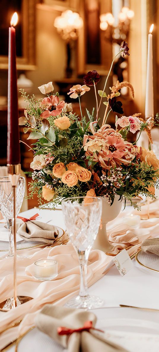 autumnal wedding theme at Somerley House