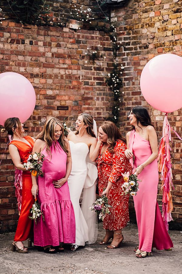Clapton Country Club wedding with pink bridesmaid dresses