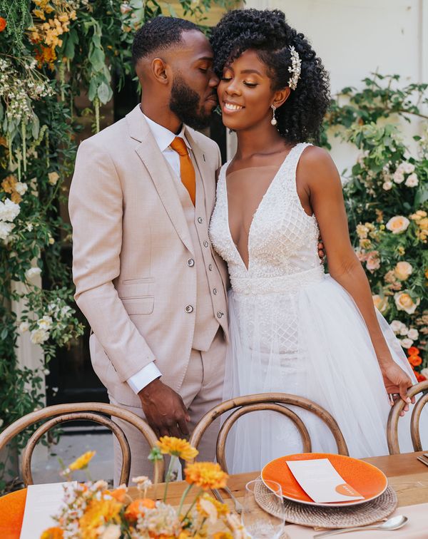 plunging neckline wedding dress 1