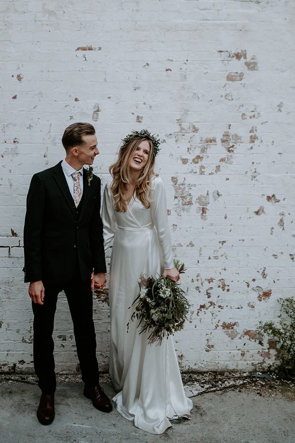 Satin Wrap Wedding Dress