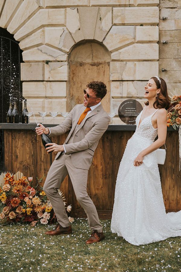 Kirtlington Park wedding inspiration with orange and neutral wedding palette 