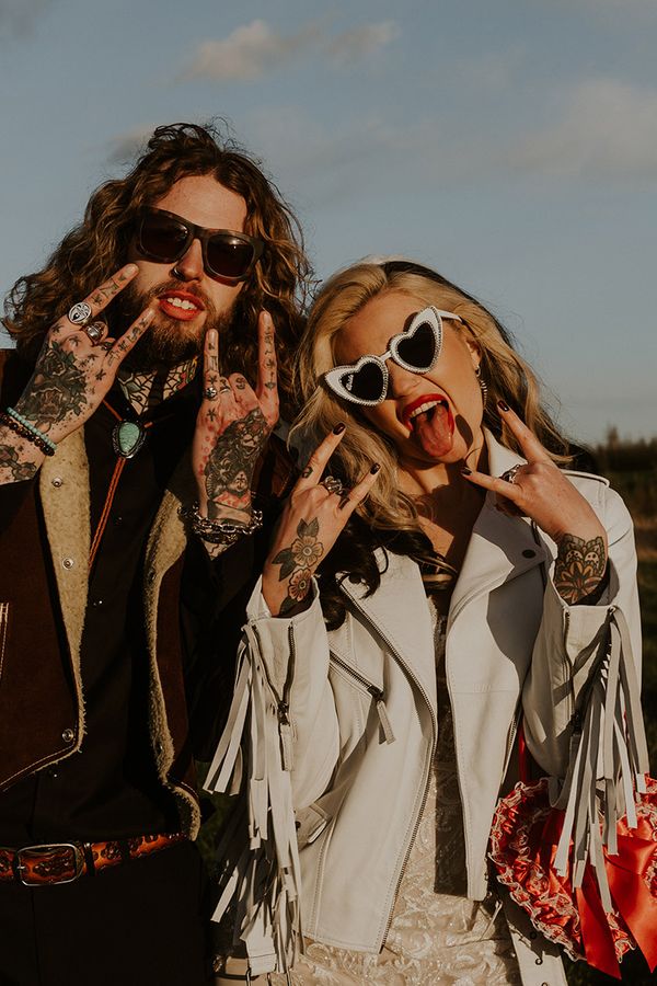 Willow Marsh Farm wedding with rock 'n' roll Western theme