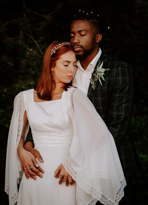 cape sleeve wedding dress
