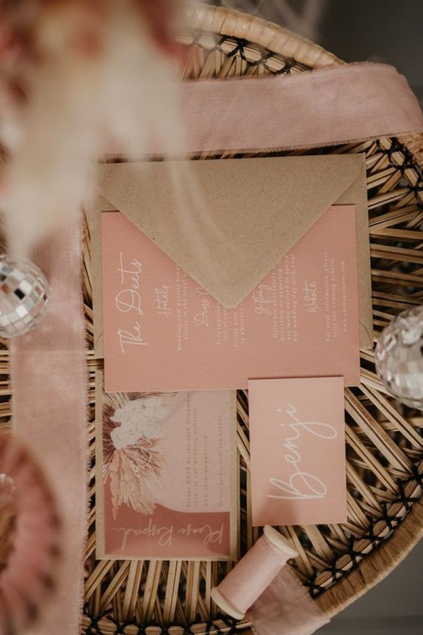 Blush Pink Wedding Invitations Pierra G Photography