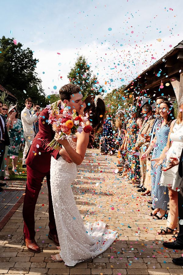 The Canary Shed wedding with colourful decorations