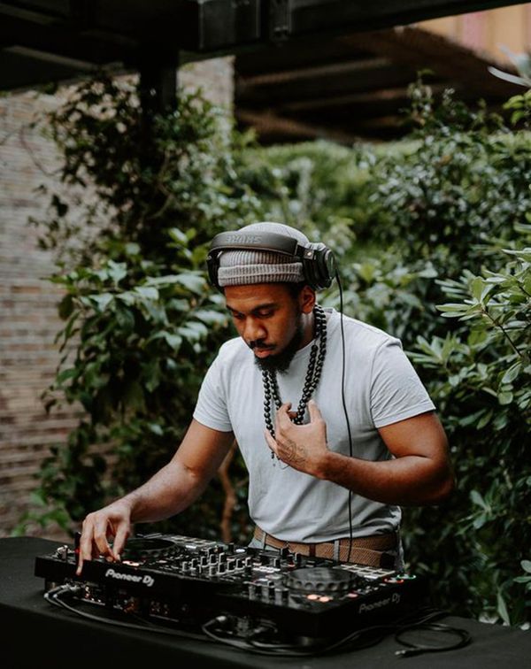 DJ playing for stag party