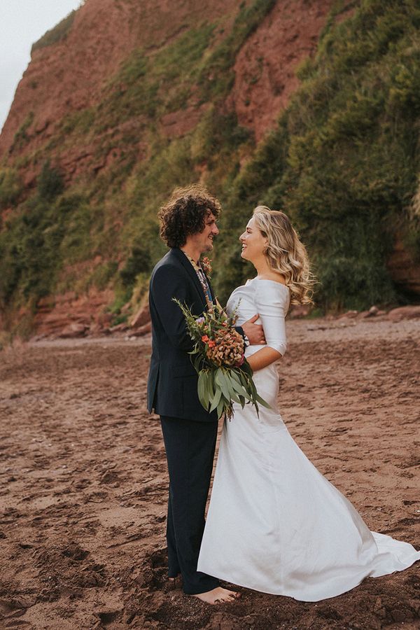 beach wedding devon