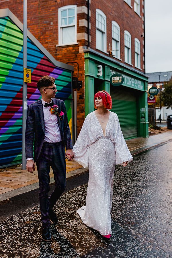 colourful music-themed wedding with wedding outfits from ASOS