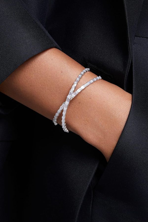 Infinity bracelet crystal cuff from Swarovski for traditional 15 year anniversary gift idea