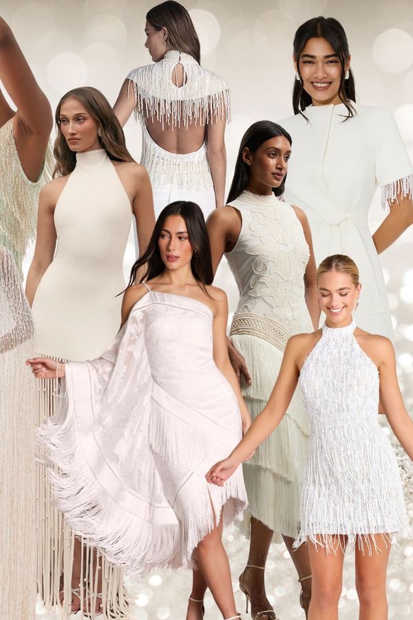 Edit of the best fringe wedding dresses, including styles from Coast, Nadine Merabi and more