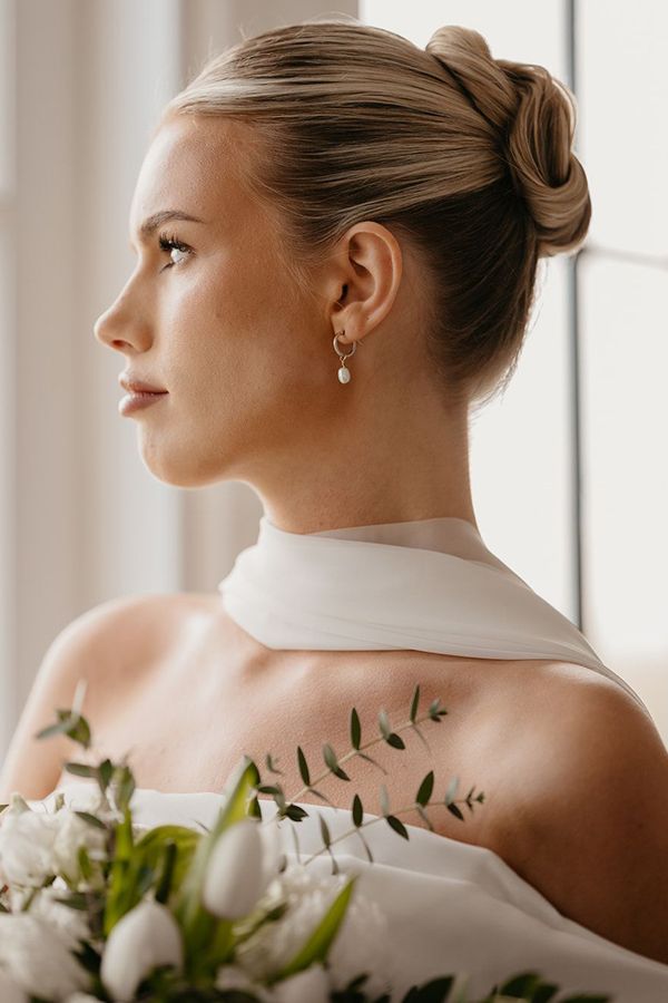 Pearl bridal drop earrings