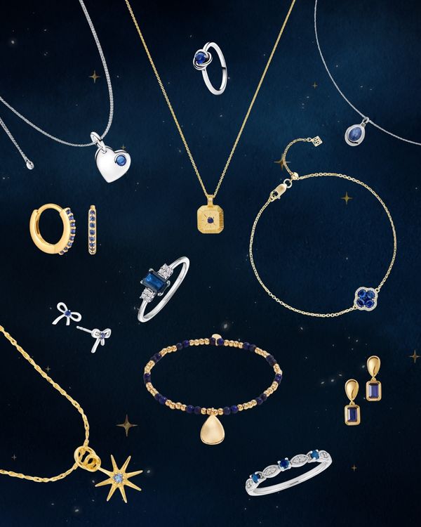 Edit of the best September birthstone jewellery by Rock My Wedding, including sapphire necklaces, rings, bracelets and more