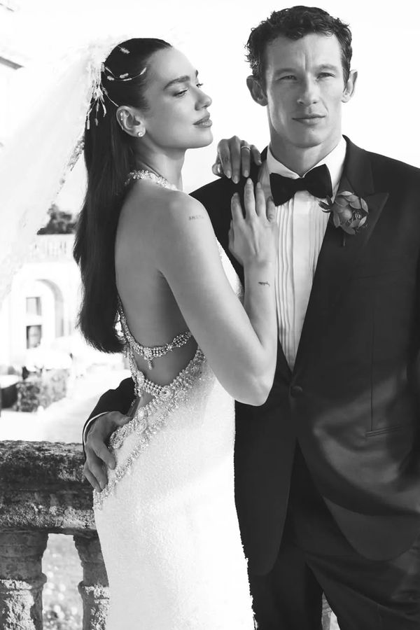 Dua Lipa Chanel Couture celebrity wedding dress