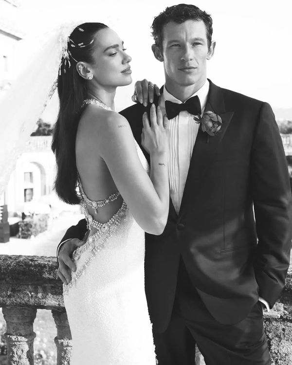 Dua Lipa Chanel Couture celebrity wedding dress