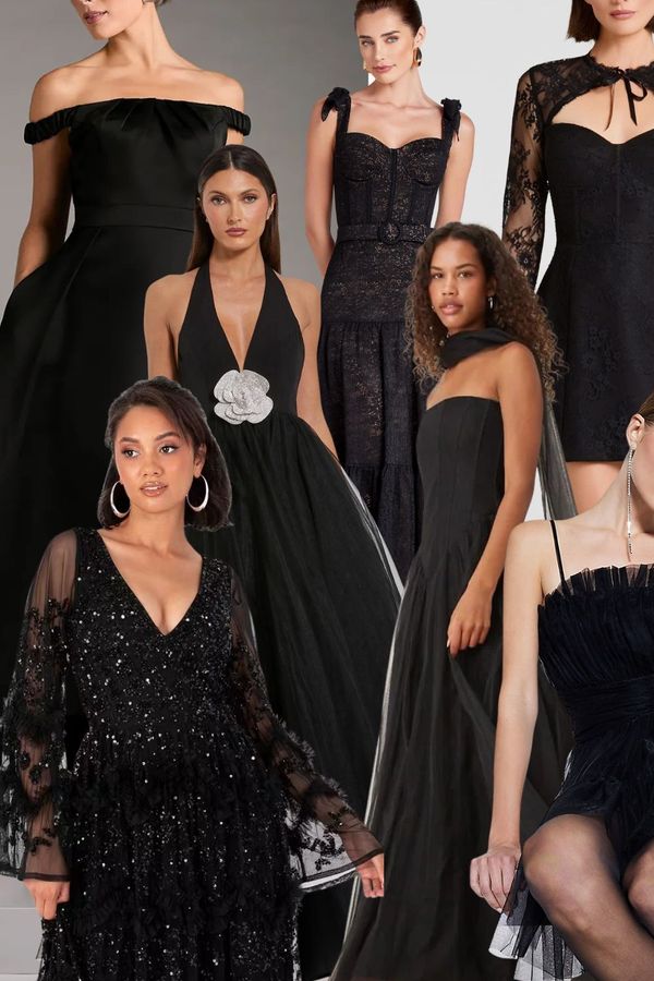Edit of the best black wedding dresses to shop by Rock My Wedding, including Coast, Nadine Merabi, ASOS, Mac Duggal