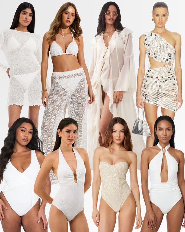 best bridal swimwear, one piece swimsuits, bikinis and cover ups to shop online for honeymoons and hen dos.