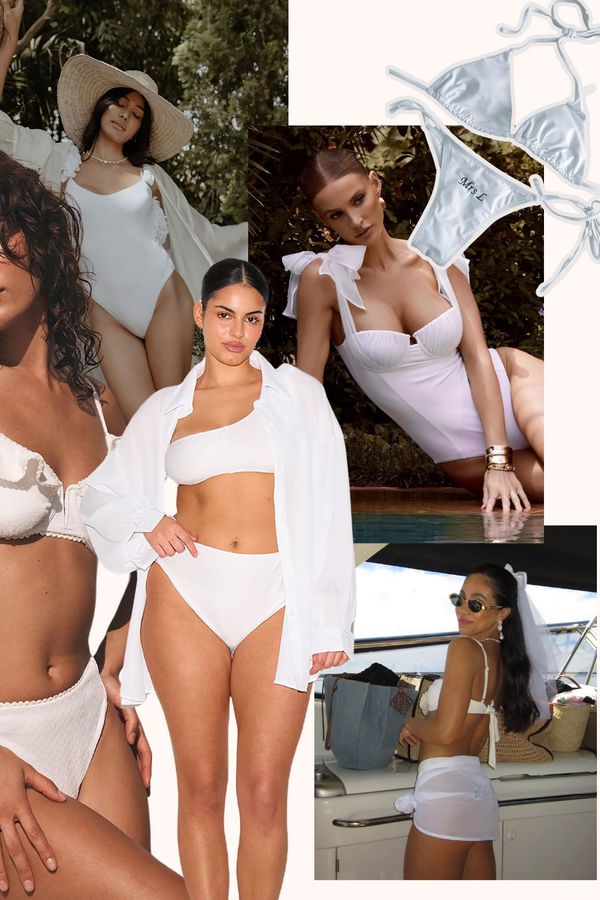 best bridal swimwear, one-piece swimsuits, bikinis and cover-ups to shop online for honeymoons and hen dos.
