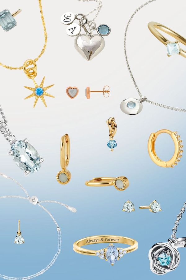 Edit of the best aquamarine March birthstone jewellery to shop for anniversaries, birthdays and gifts