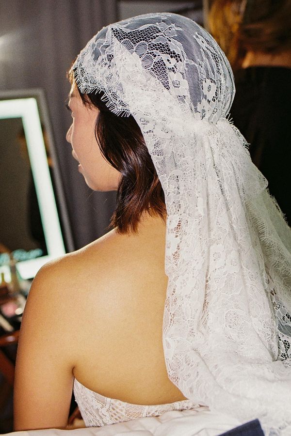 Etsy bridal lace juliet cap long veil
