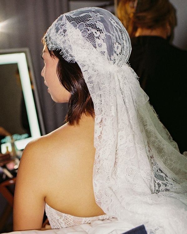 Etsy bridal lace juliet cap long veil