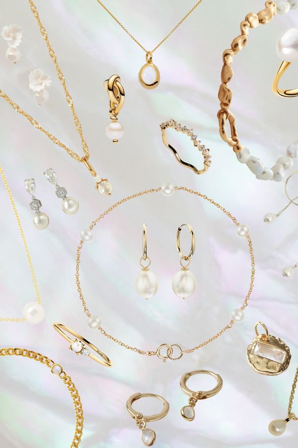 The best June birthstone jewellery for brides, including pearl earrings, necklaces, bracelets, rings and more