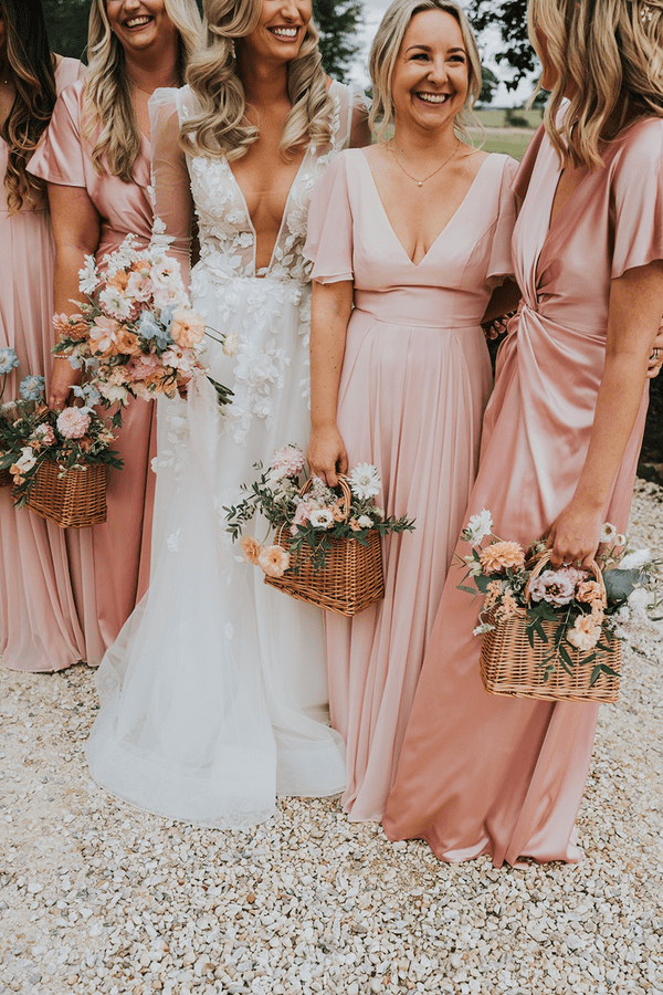 A beautidul mix of our Blush Pink dresses captured by From The Smiths Photography.