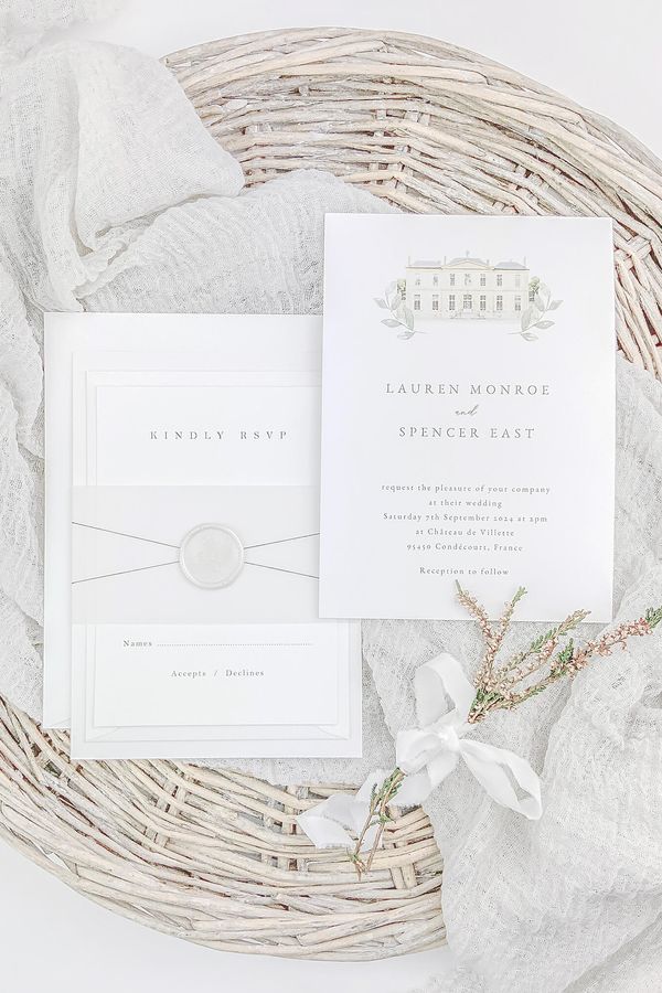 Venue Illustration Wedding Invitation