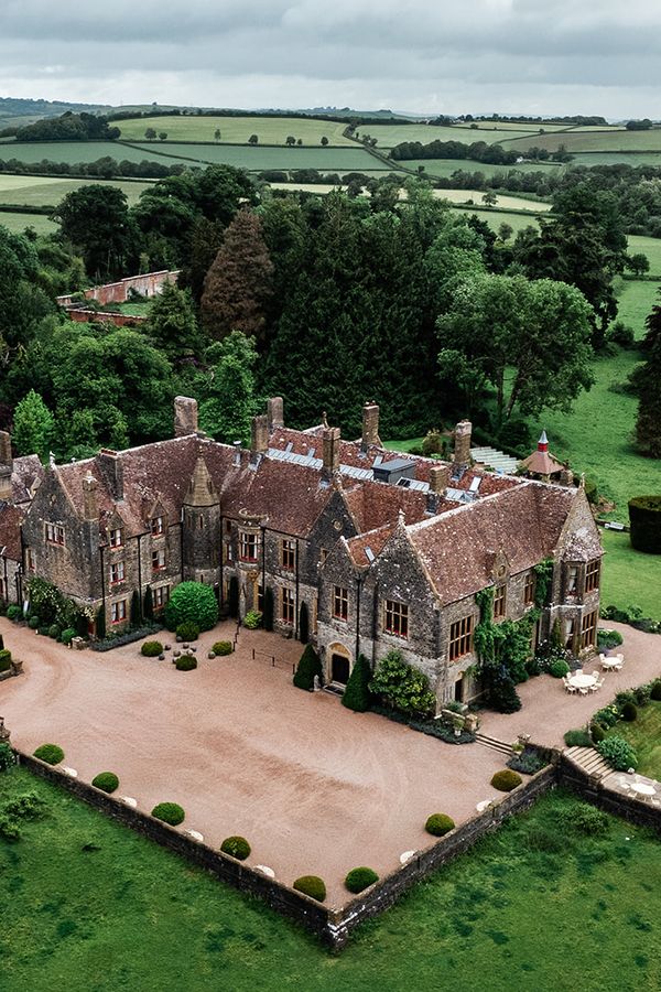 Aerial photo of the Huntsham Court estate